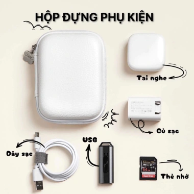 Túi đựng phụ kiện chống sốc đa năng bảo vệ máy ảnh, cáp sạc, ổ cứng chỉ 118k 6