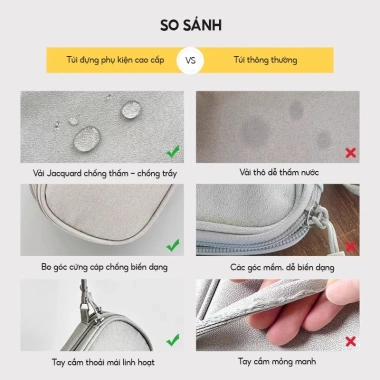 Túi Đựng Phụ Kiện Chống Thấm - Tai Nghe, Dây Cáp, Sạc Dự Phòng, Ổ Cứng - 45.500