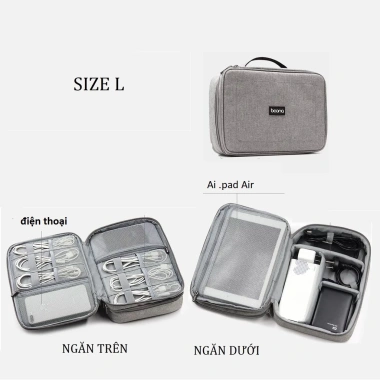Túi Đựng Phụ Kiện Công Nghệ Chống Nước Đa Năng, Đựng Máy Tính Bảng, Cáp Sạc, Pin Dự Phòng, Mỹ Phẩm - 139k 6