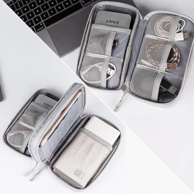 Túi đựng phụ kiện công nghệ chống thấm, gọn nhẹ, chia ngăn, đựng cáp sạc, tai nghe, USB, giảm 18% 4