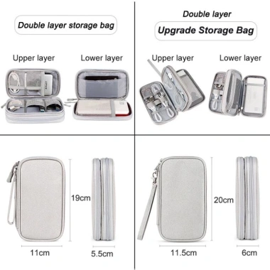 Túi đựng phụ kiện công nghệ chống thấm, gọn nhẹ, chia ngăn, đựng cáp sạc, tai nghe, USB, giảm 18% 5