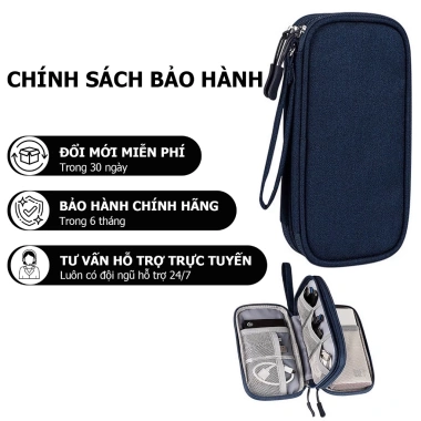 Túi đựng phụ kiện đa năng Poermax chống sốc, nhiều ngăn bảo vệ thiết bị - hộp dây sạc, tai nghe, 25.000 VND