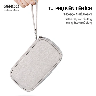 Túi đựng phụ kiện di động chống nước da, bảo vệ điện thoại, cáp, tai nghe - 40.000₫