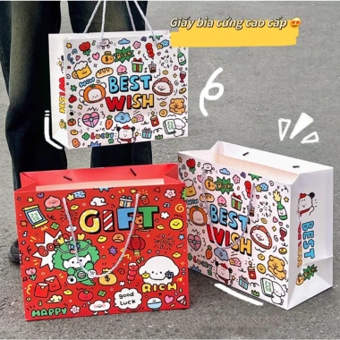 Túi Đựng Quà Sinh Nhật & Giáng Sinh - Nhiều Màu, Dễ Thương, Cỡ To, Quai Xách, Chống Nước 22.800đ 8
