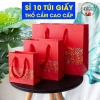 Túi đựng quà Tết 10 túi giấy đỏ thổ cẩm cao cấp - Giá ưu đãi 117.000đ