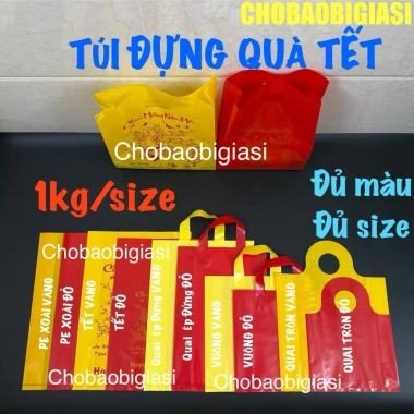 Túi Đựng Quà Tết 1kg PE Bóng Dẻo Dai, Dây Đặn Chắc, Đa Màu Đa Size - Giá 57.979₫