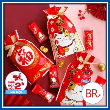 Túi Đựng Quà Tết 2.026 Nơ Rút Dễ Thương - Set 30, Giá 35.000 VND, Túi Bánh Kẹo Quà Tặng Bạn Bè