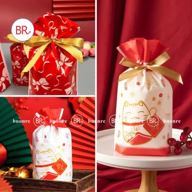 Túi Đựng Quà Tết 2.026 Nơ Rút Dễ Thương - Set 30, Giá 35.000 VND, Túi Bánh Kẹo Quà Tặng Bạn Bè