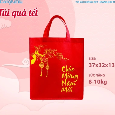 Túi Đựng Quà Tết Chúc Mừng Năm Mới - Vải Không Dệt Giá Xưởng, Thùng Bia, 100k