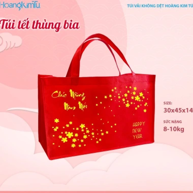 Túi Đựng Quà Tết Chúc Mừng Năm Mới - Vải Không Dệt Giá Xưởng, Thùng Bia, 100k