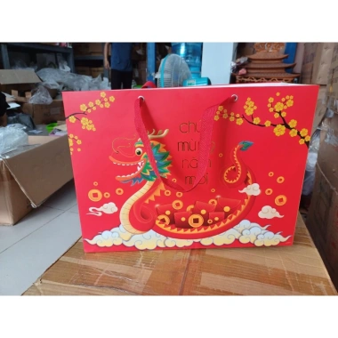 Túi Đựng Quà Tết Số 5 - Túi Giấy Tặng Phẩm Lớn Nặng, 25 Cái Giá Ưu Đãi 335.000 VND