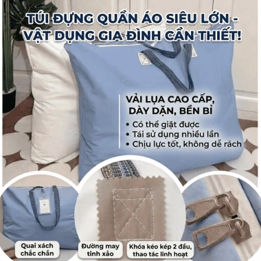 Túi đựng quần áo 2 lớp cỡ lớn chăn mền chống ẩm mốc cao cấp Giá 80.000₫ shop L8C