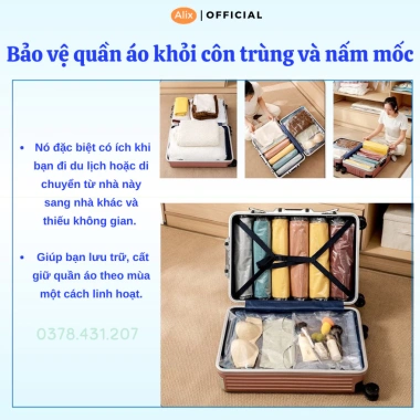 Túi Đựng Quần Áo Alix Hút Chân Không Nén Khí - Kiệm Diện Tích, Giá 13.364 VND 5