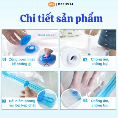 Túi Đựng Quần Áo Alix Hút Chân Không Nén Khí - Kiệm Diện Tích, Giá 13.364 VND 9
