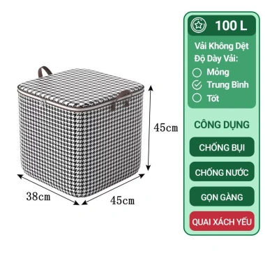 Túi Đựng Quần Áo, Chăn Mền Siêu To 100L‑180L Quai Xách Giá 29.000
