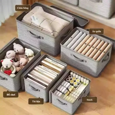 Túi Đựng Quần Áo Gấp Gọn DREAMOFLOVE Thùng Vải Đa Năng Có Nắp, Giá 89.700 VND 7
