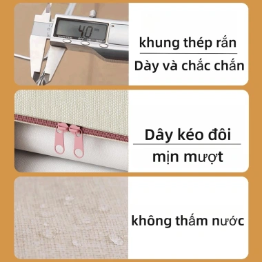 Túi Đựng Quần Áo Khung Thép 110L Đa Năng, Hộp Vải Cotton Cao Cấp, Tiện Lợi