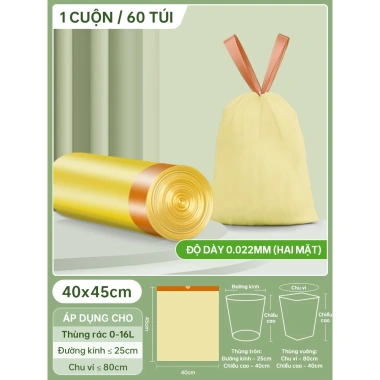 Túi đựng rác CCKO CK9.602 dây rút, cuộn đa kích 5L-40L, chịu lực cao, giá 120k 10 Túi đựng rác CCKO CK9.602 dây rút, cuộn đa kích 5L-40L, chịu lực cao, giá 120k 10