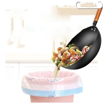 Túi đựng rác cuộn 40 túi dai, dây rút chống rò rỉ, không bám bẩn 45x50cm Giá 39.500₫