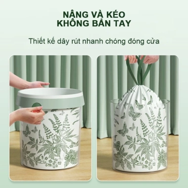 Túi đựng rác dây rút 32 túi cực dày dai, khóa kéo chống rò rỉ, giá ưu đãi 28.000đ