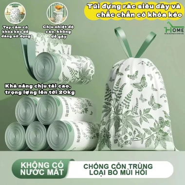 Túi đựng rác dây rút cao cấp, khóa kéo chống rò rỉ, siêu dày, không rách, ngăn muỗi - Giá chỉ 28.396₫