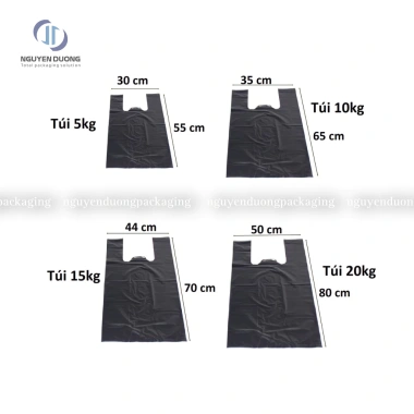Túi đựng rác đen 1kg - 2 quai xách, đa kích thước, giá chỉ 35.000₫ giảm mạnh