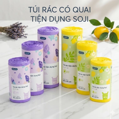 Túi đựng rác hương chanh và lavender tự huỷ, có quai 10L-50L - giá 27.300₫
