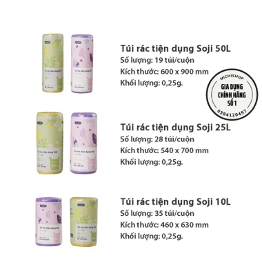Túi đựng rác hương chanh và lavender tự huỷ, có quai 10L-50L - giá 27.300₫ 5