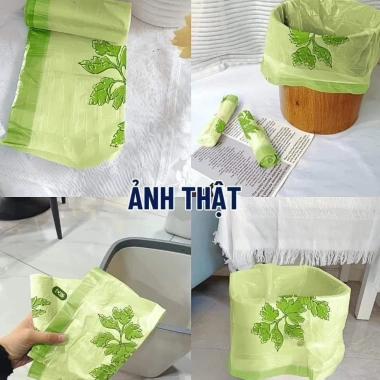 Túi đựng rác hương ngải cứu 50 túi - siêu dai, dây rút, xua đuổi ruồi muỗi 4