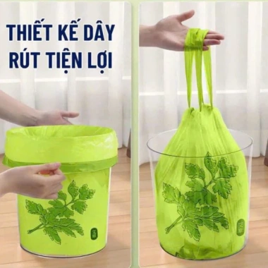 Túi đựng rác hương ngải cứu 50 túi - siêu dai, dây rút, xua đuổi ruồi muỗi 7