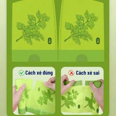Túi đựng rác hương ngải cứu 50 túi - siêu dai, dây rút, xua đuổi ruồi muỗi 8