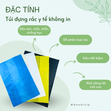 Túi đựng rác không quai, 4 màu phân loại (xanh, đen, vàng, trắng) 1kg - Tiện lợi 3
