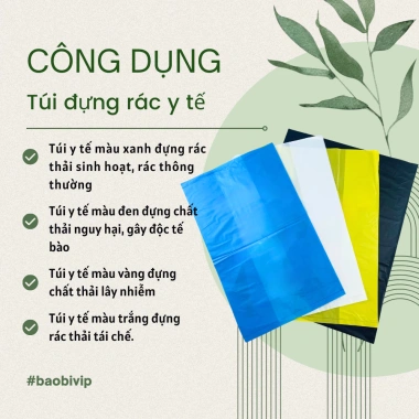 Túi đựng rác không quai, 4 màu phân loại (xanh, đen, vàng, trắng) 1kg - Tiện lợi 4