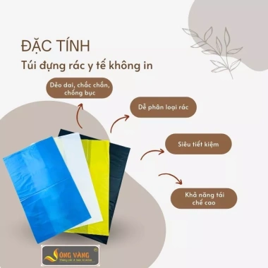 Túi đựng rác phân loại 4 màu vàng trắng xanh đen dày dai 1kg tự phân hủy tiết kiệm 4