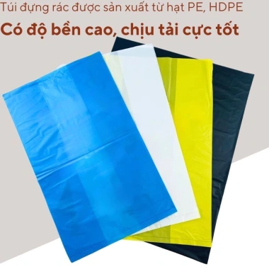 Túi đựng rác phân loại 4 màu vàng trắng xanh đen dày dai 1kg tự phân hủy tiết kiệm 5