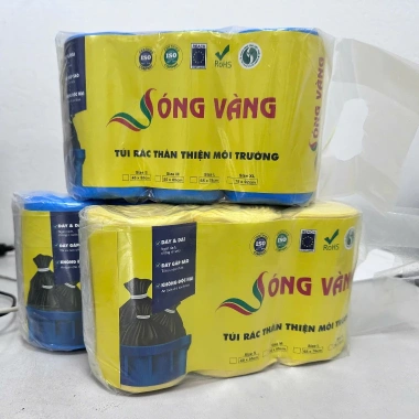 Túi đựng rác phân loại 4 màu vàng trắng xanh đen dày dai 1kg tự phân hủy tiết kiệm 9