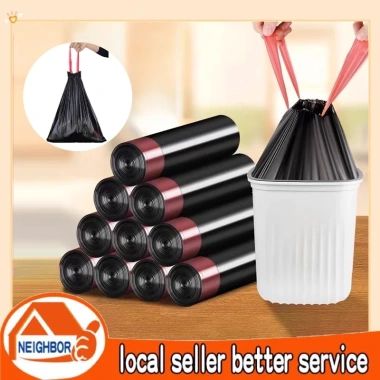 Túi đựng rác quai rút 45x50 cm siêu dai tự phân hủy 75 túi/cuộn Đen giảm giá 38.000₫