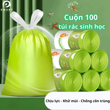 Túi đựng rác siêu dai dây rút, 100 túi hương ngải cứu xua đuổi ruồi muỗi Daria