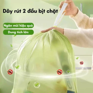 Túi đựng rác siêu dai dây rút, 100 túi hương ngải cứu xua đuổi ruồi muỗi Daria