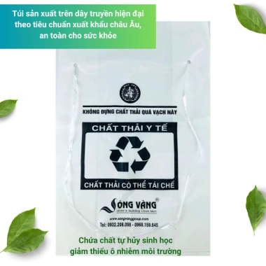 Túi đựng rác thải y tế cao cấp 1kg dây rút tiện lợi, chịu lực mạnh, an toàn 6