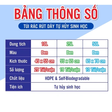 Túi Đựng Rác Tiện Lợi Tự Phân Hủy Dây Rút Chính Hãng Vipaco - 27.000₫