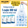 Túi đựng rác tự phân hủy Minaier có quai siêu dai 45x50cm, chống rỉ, cuộn 100 túi