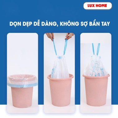 Túi đựng rác tự phân hủy Minaier có quai siêu dai 45x50cm, chống rỉ, cuộn 100 túi