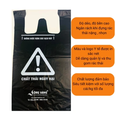 Túi đựng rác y tế tự phân hủy SÓNG VÀNG 1kg - Quai đa size, đa màu, chỉ 61.500₫