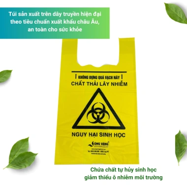 Túi đựng rác y tế tự phân hủy SÓNG VÀNG 1kg - Quai đa size, đa màu, chỉ 61.500₫