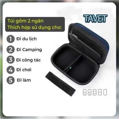 Túi Đựng Sạc Cáp Tavet Form Cứng Đa Năng - Đựng Sạc Dự Phòng, Chuột, USB, Laptop