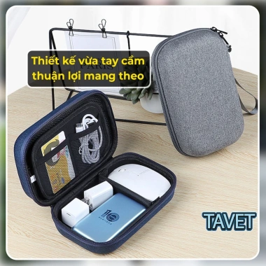 Túi Đựng Sạc Cáp Tavet Form Cứng Đa Năng - Đựng Sạc Dự Phòng, Chuột, USB, Laptop