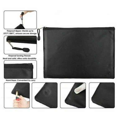 Túi đựng tài liệu chống cháy MIQUELCQ 4 kích cỡ, chịu nhiệt cao, dây kéo vuông đa năng, bảo vệ hồ sơ - chỉ 107.568₫ 3