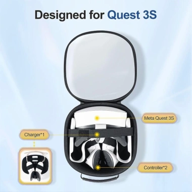 Túi đựng tai nghe AWNGD VR - Hộp EVA chống sốc, dung lượng lớn cho Meta Quest 3S, 274k 3