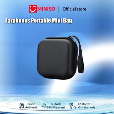 Túi đựng tai nghe MINISO lưới kéo, phù hợp Bluetooth, Cáp USB, bộ sạc – chỉ 99.000₫